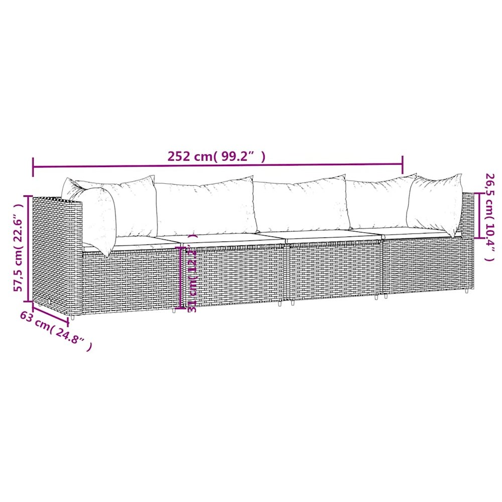 Patio Lounge Set Grey. Picture 10