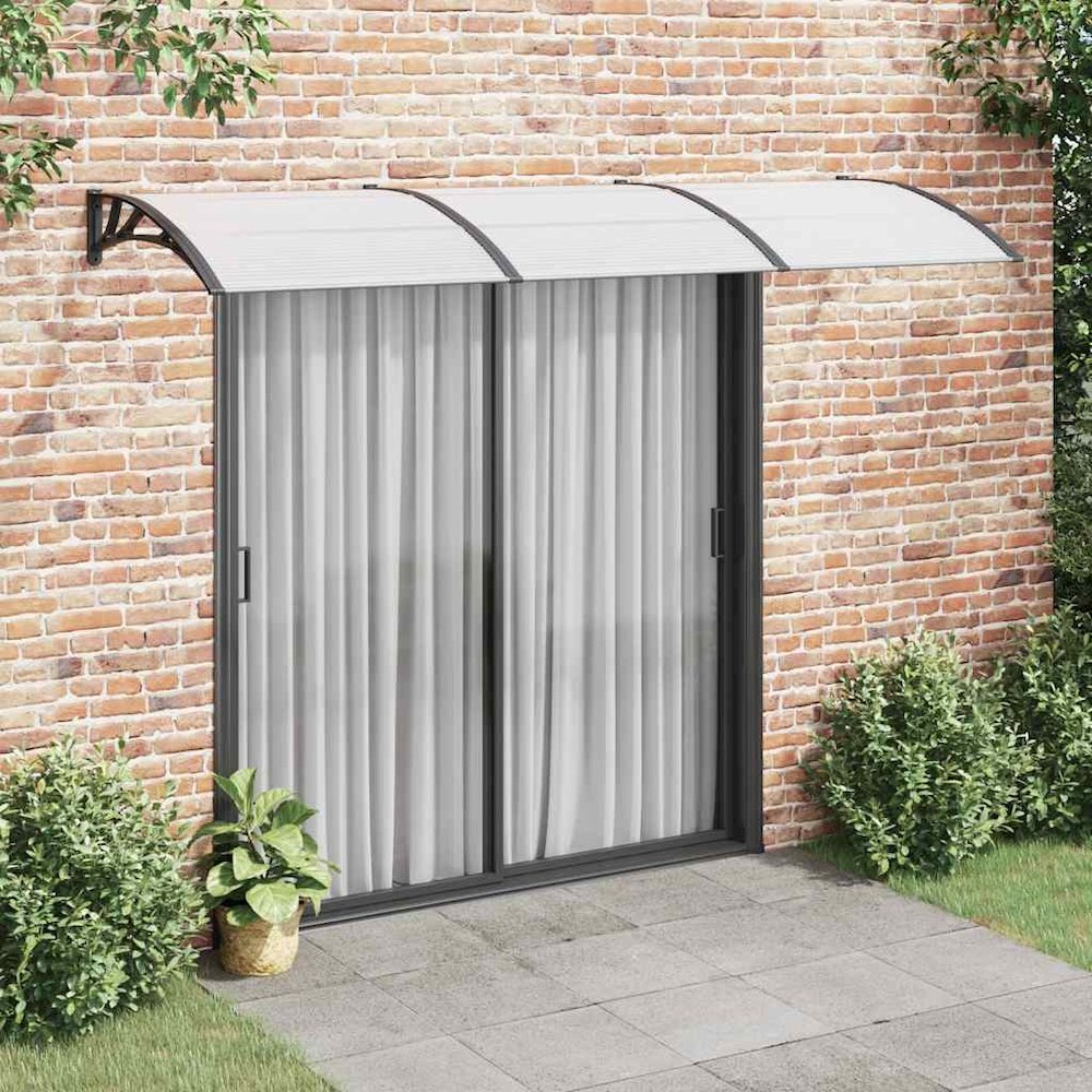 Door Canopy Black PC Large Durable Door Canopy Rectangular. Picture 2