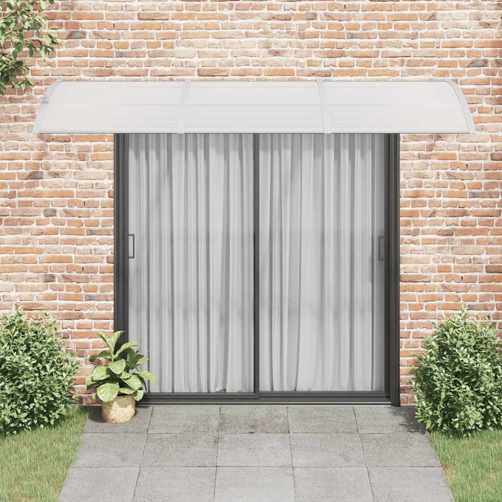 Door Canopy Grey Polycarbonate, ABS, Aluminum 118.1 x 39.4 in. Picture 3