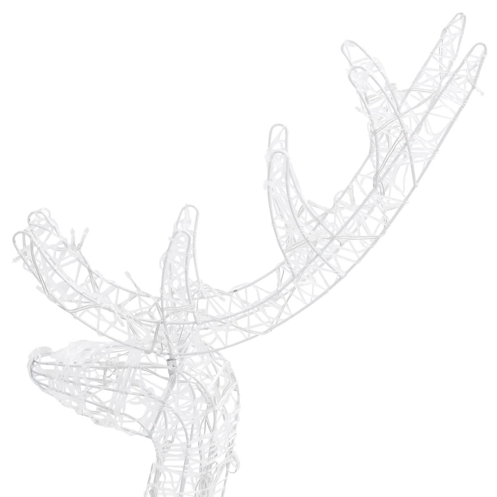 Reindeer Christmas Decoration Set of 2 Cool White Acrylic Large. Picture 5