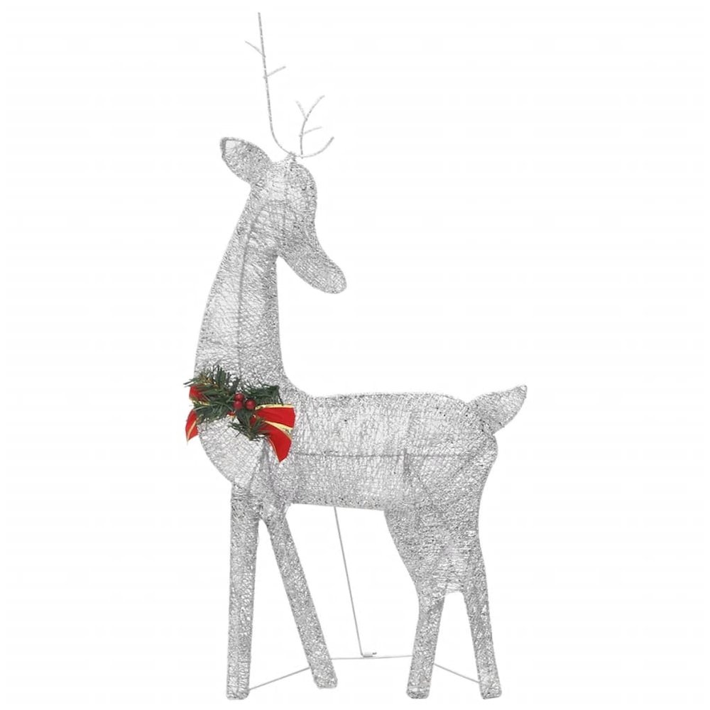Christmas Reindeer Set of 6 Silver Fabric Large. Picture 4