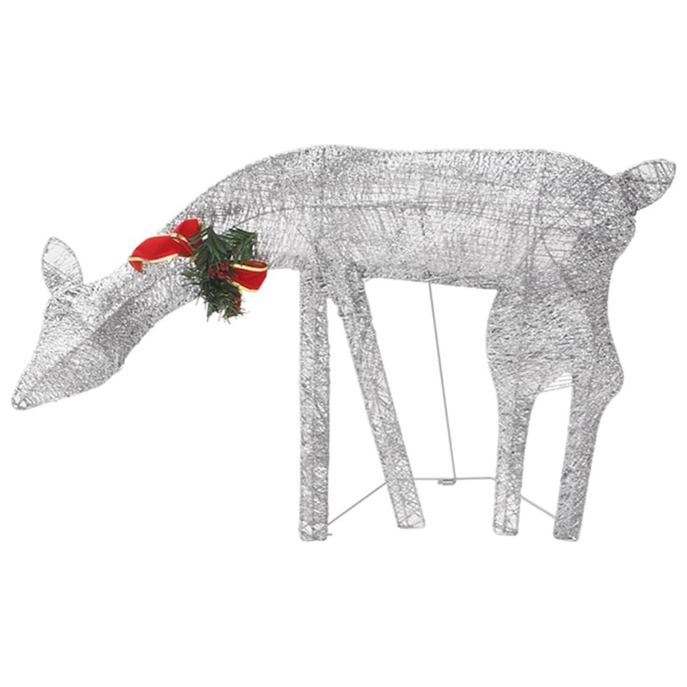Christmas Reindeer Set of 6 Silver Fabric Large. Picture 6