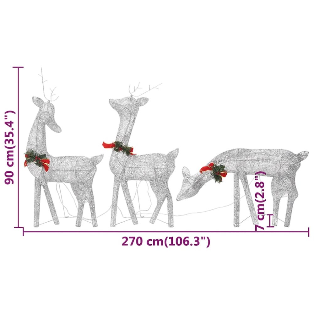Christmas Reindeer Set of 6 Silver Fabric Large. Picture 10