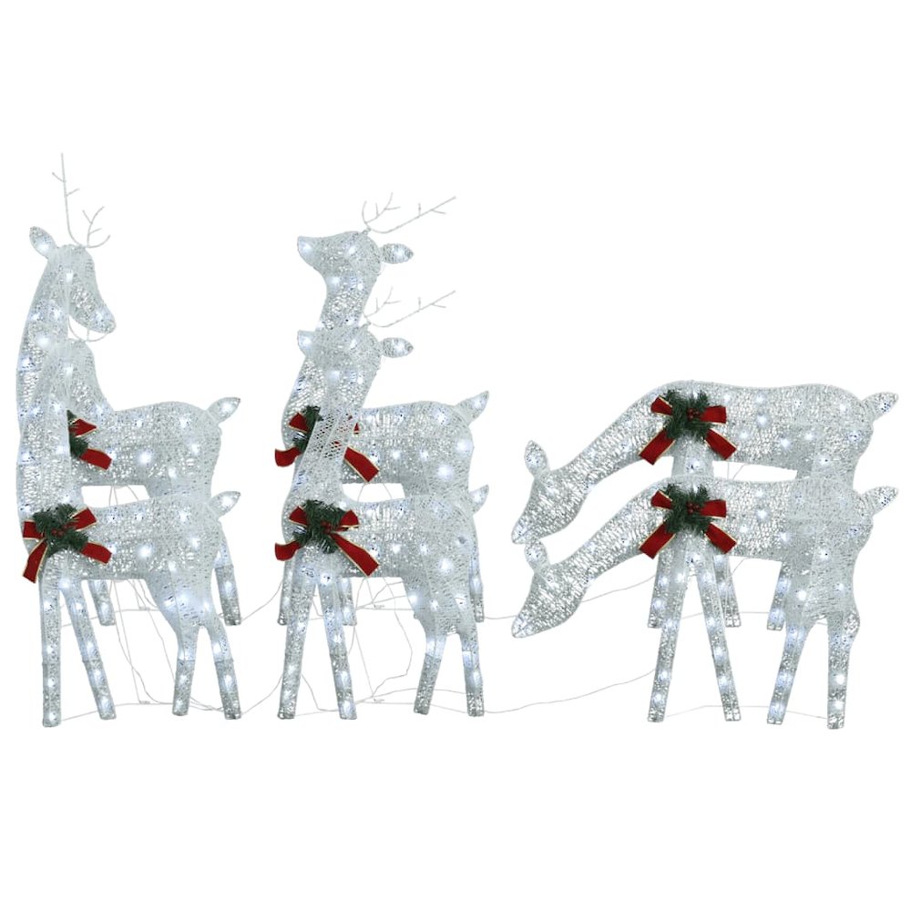 Christmas Reindeer Set of 6 White Fabric. Picture 2