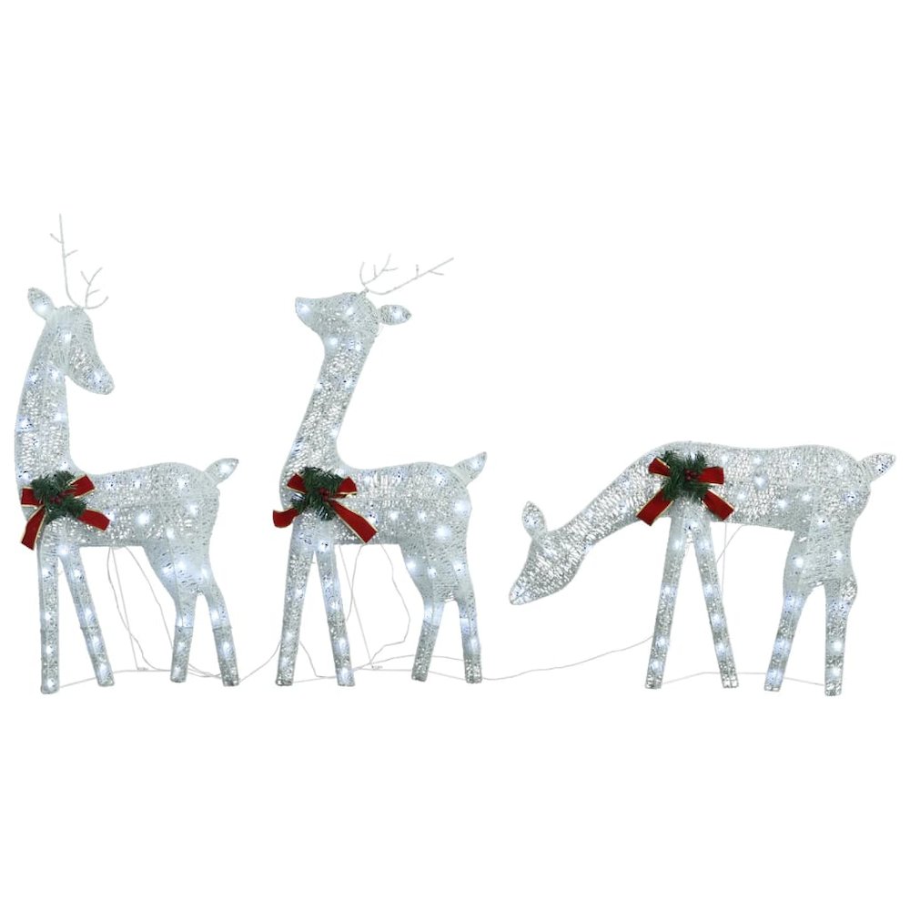 Christmas Reindeer Set of 6 White Fabric. Picture 3