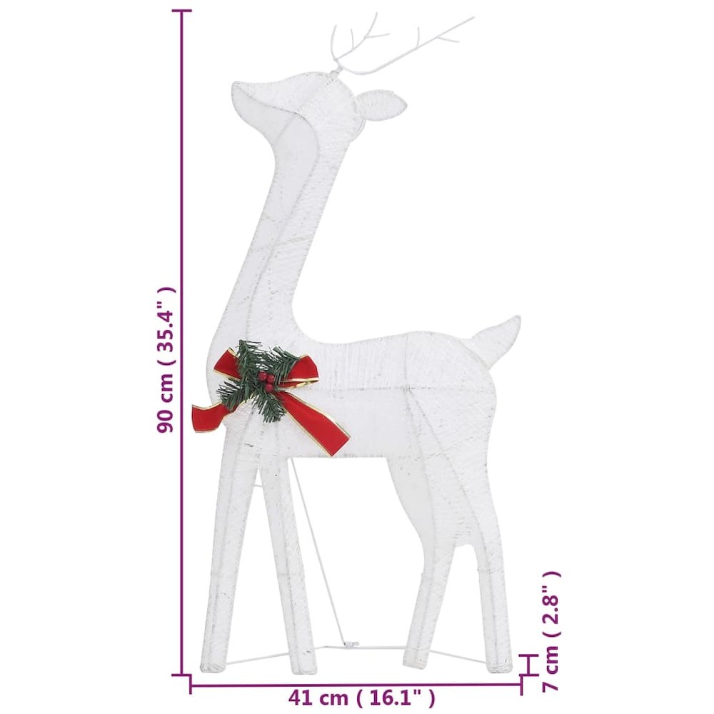 Christmas Reindeer Set of 6 White Fabric. Picture 12