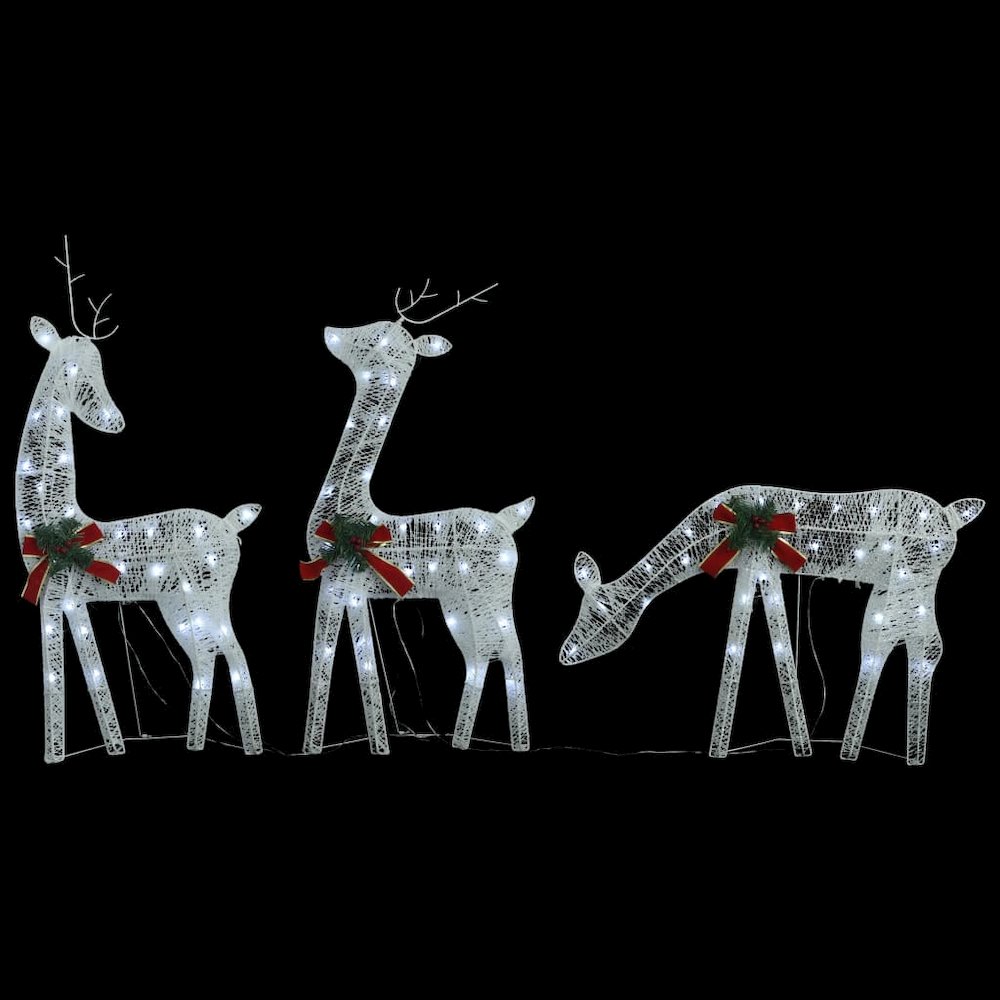 Christmas Reindeer Set of 6 White Fabric. Picture 4