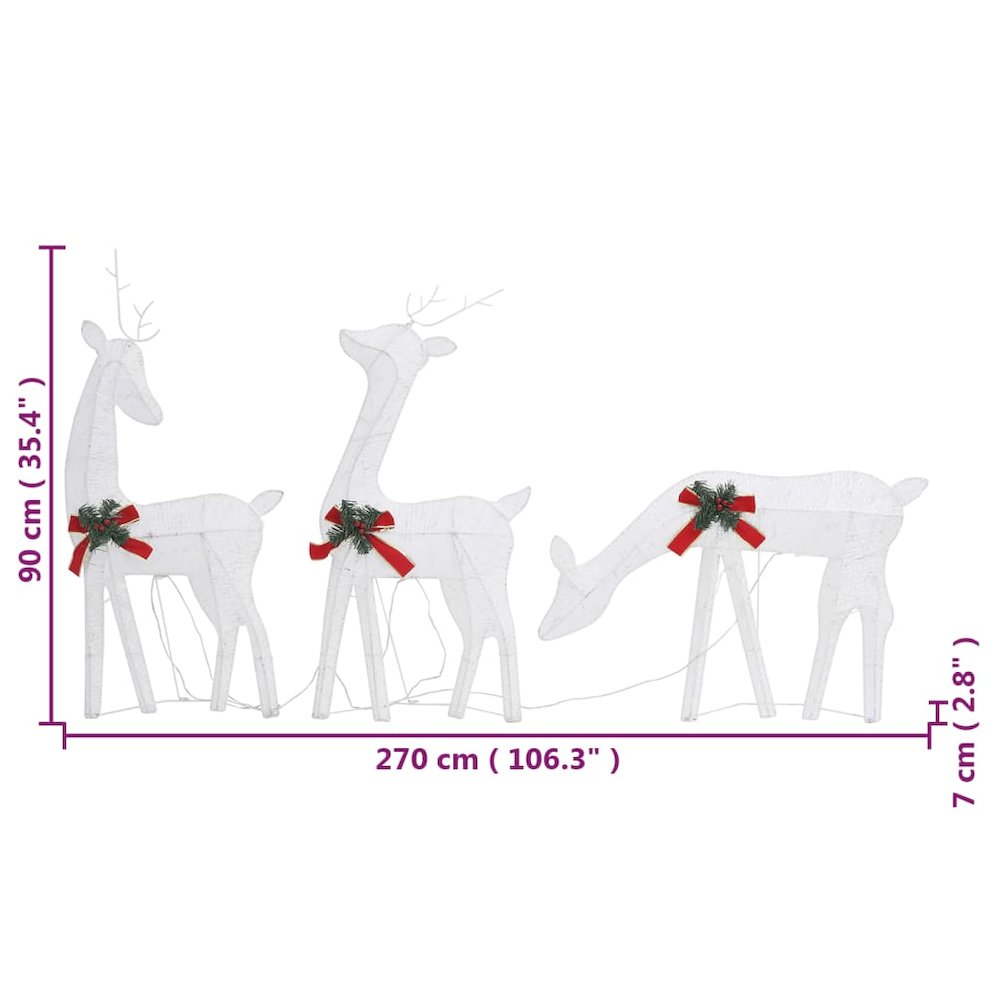 Christmas Reindeer Set of 6 White Fabric. Picture 10