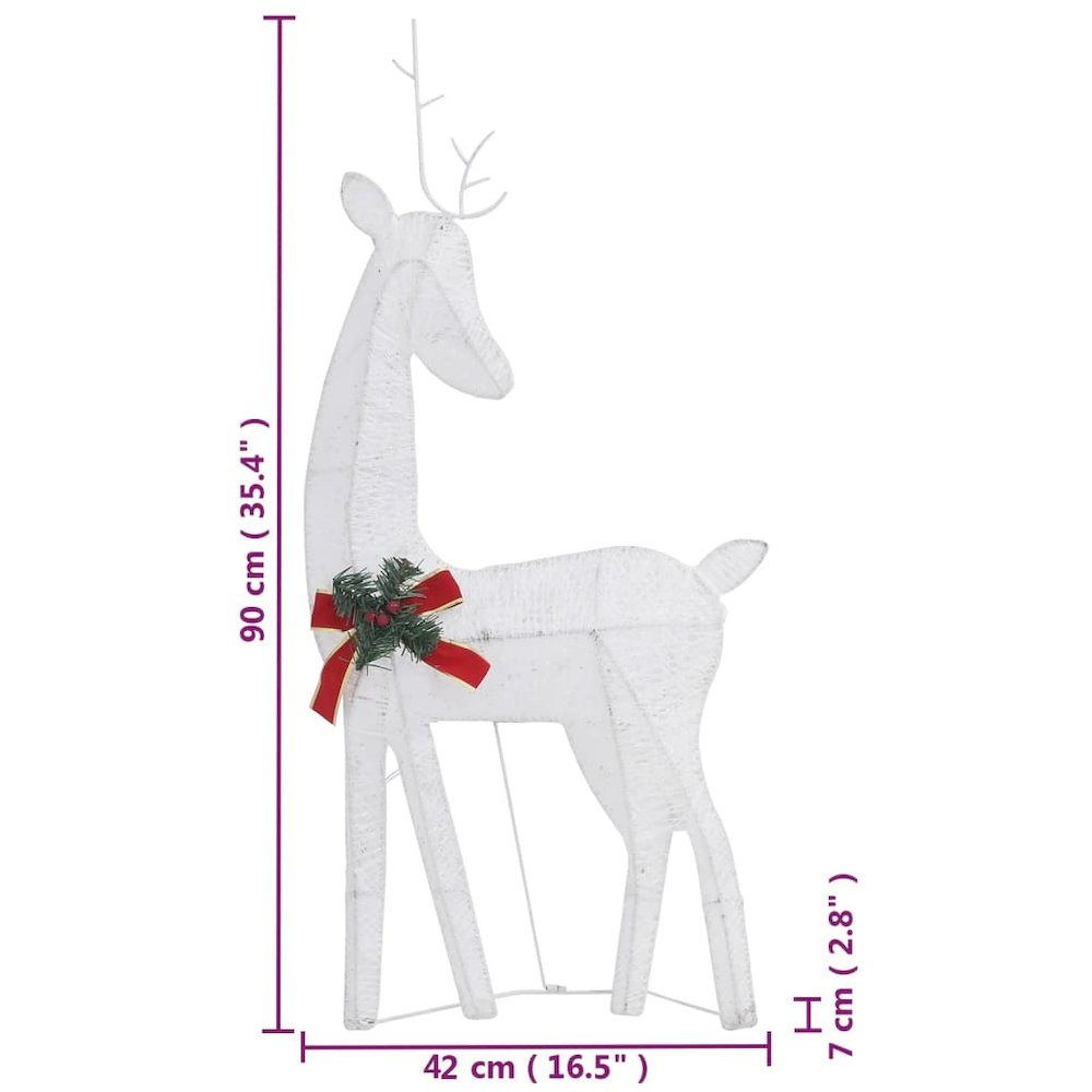 Christmas Reindeer Set of 6 White Fabric. Picture 11