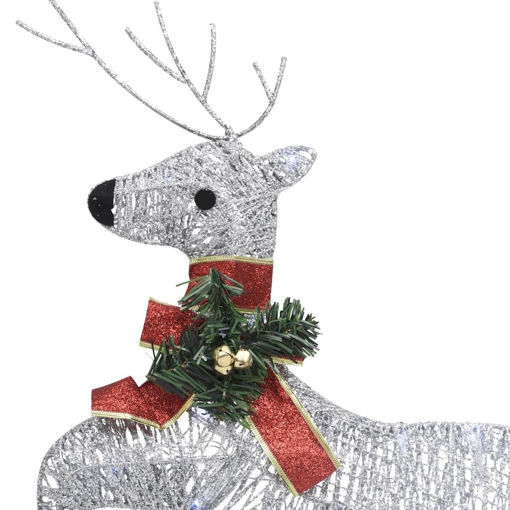 Christmas Reindeer Set of 4 Silver Mesh, Metal Medium. Picture 6
