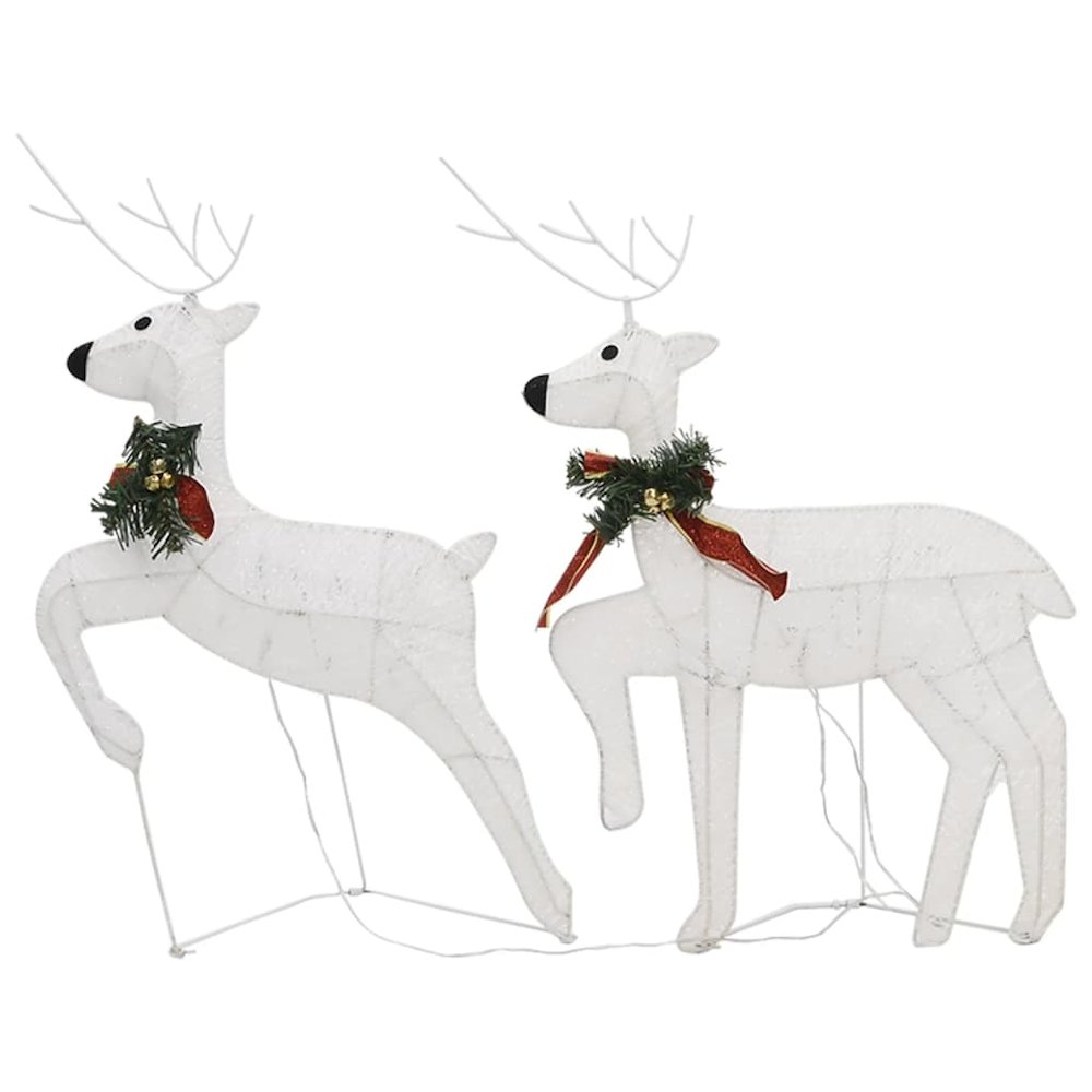 Christmas Reindeer Set of 4 White Mesh, metal Medium. Picture 5