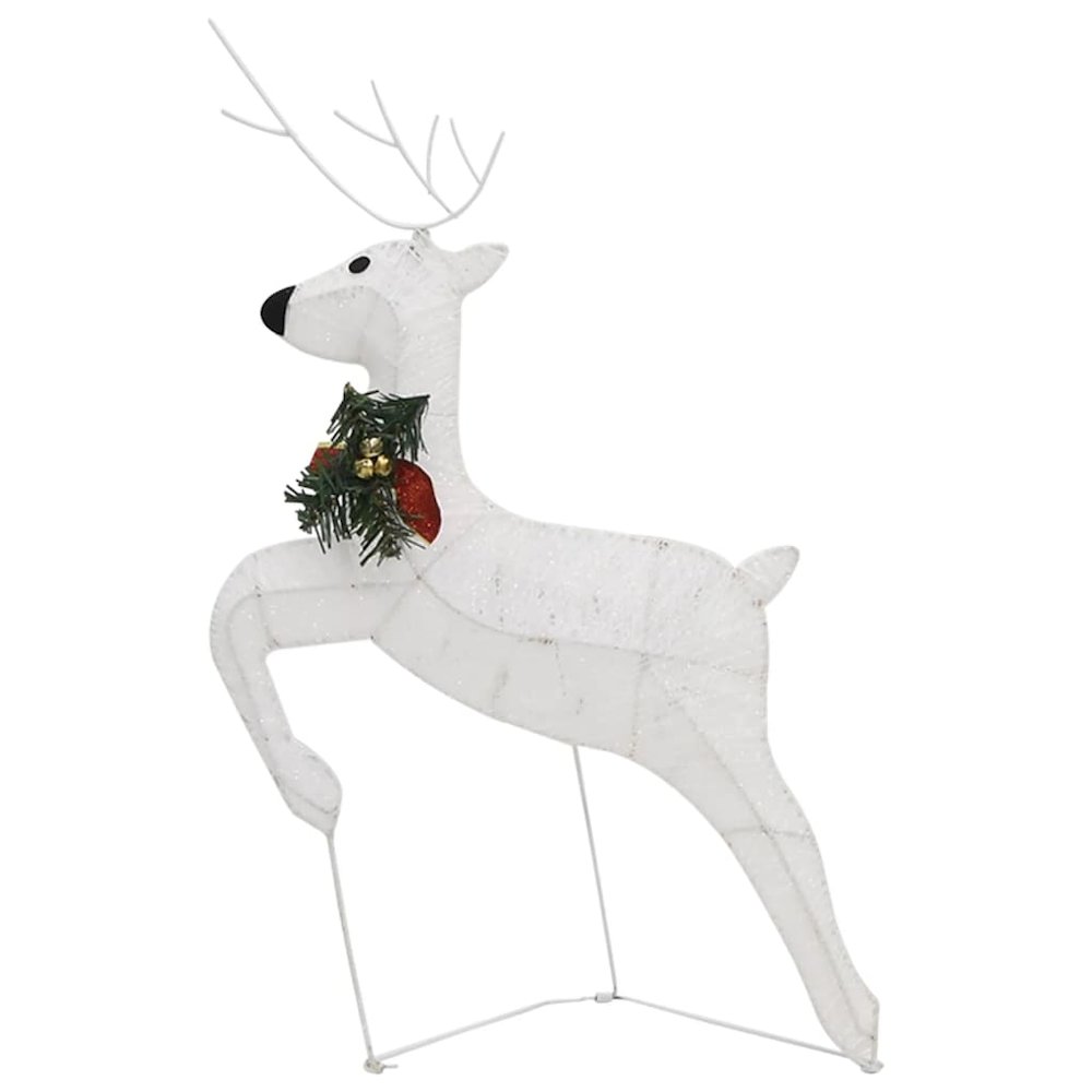 Christmas Reindeer Set of 6 White Mesh, Metal Medium. Picture 6