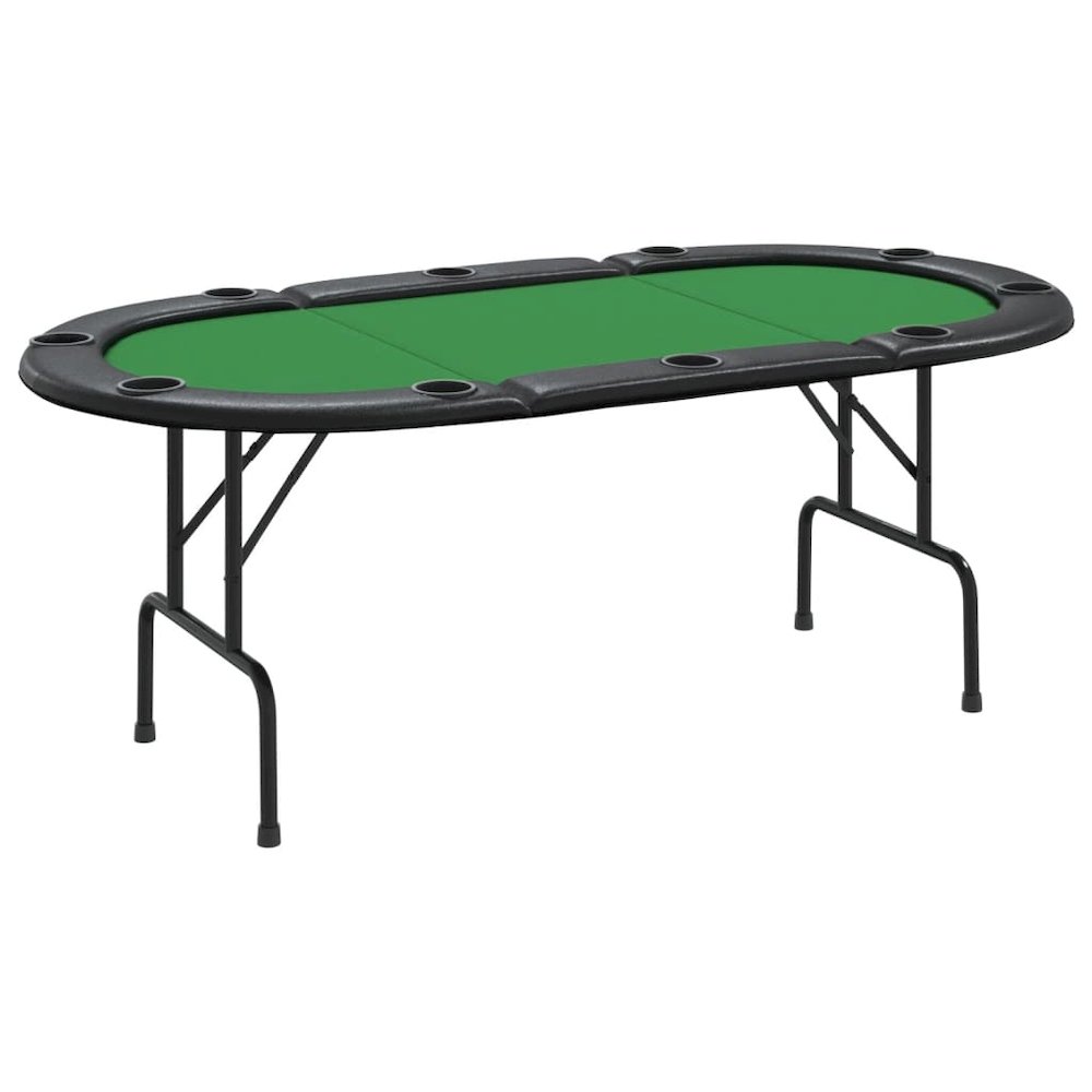 Poker Table Green Engineered wood, steel, felt, artificial leather. Picture 2