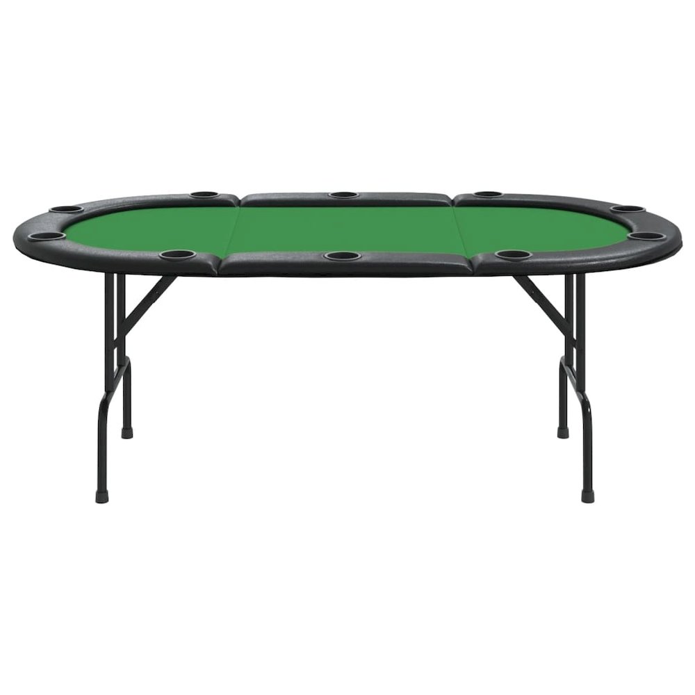 Poker Table Green Engineered wood, steel, felt, artificial leather. Picture 3