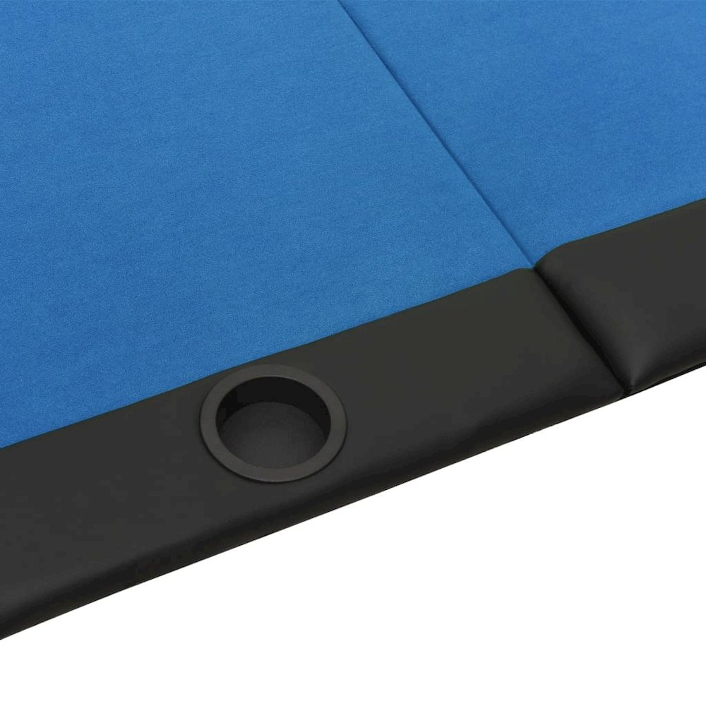Poker Table Blue Engineered wood, felt, artificial leather, steel. Picture 4