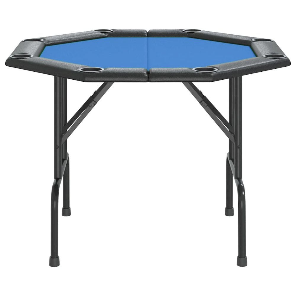 Poker Table Blue Engineered wood, felt, artificial leather, steel. Picture 3