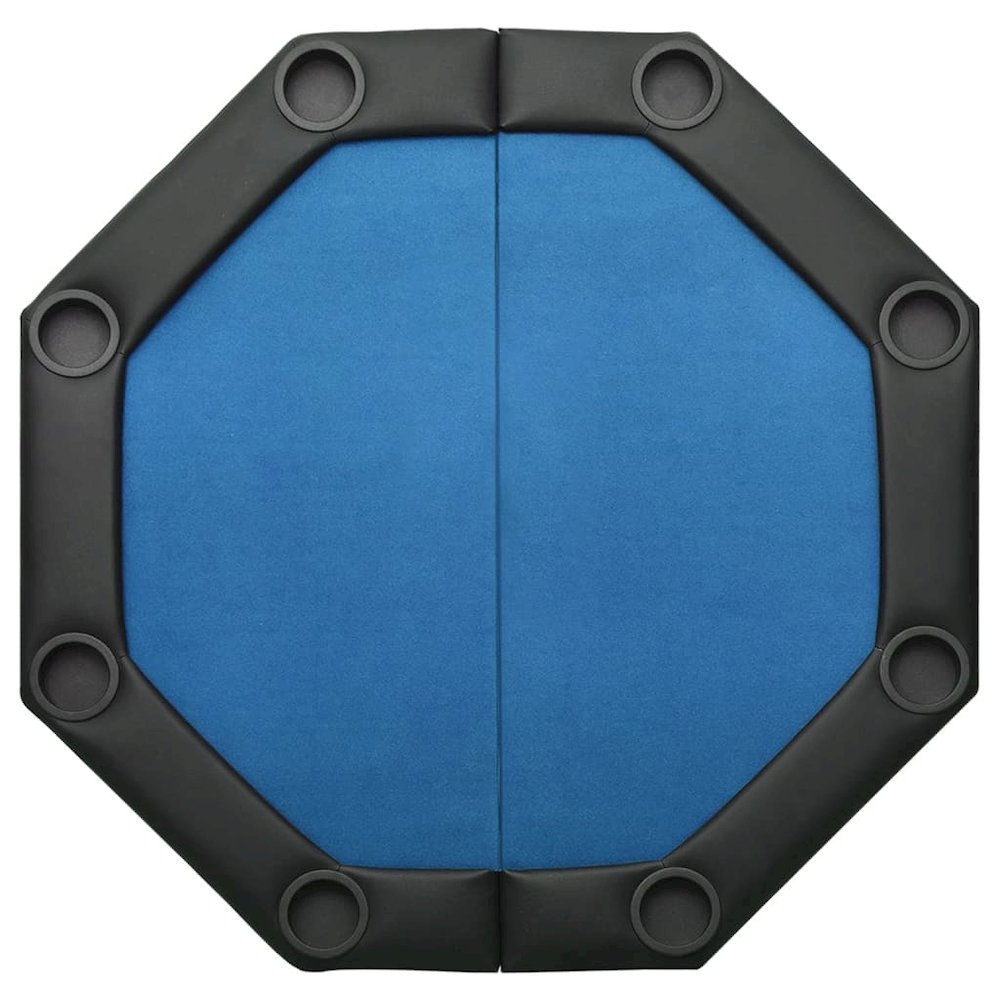 Poker Table Blue Engineered wood, felt, artificial leather, steel. Picture 4