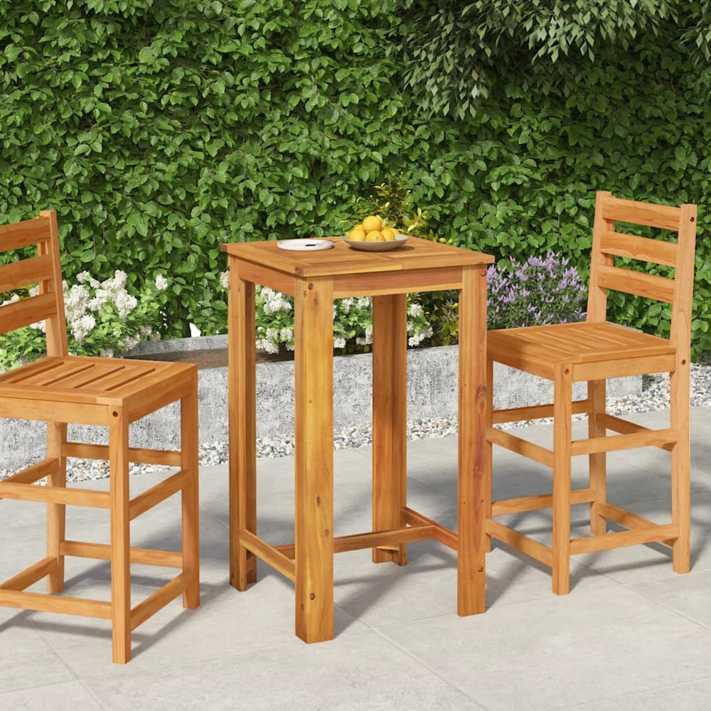 Garden Bar Table Natural Wood Solid acacia wood Medium Durable. Picture 1