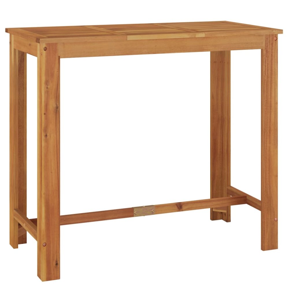 Garden Bar Table Natural Wood Solid Acacia Wood 47.2x23.6x41.3 in. Picture 2