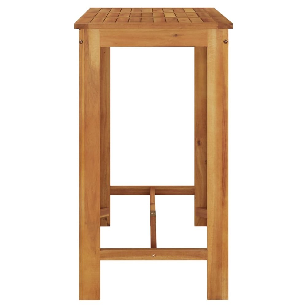 Garden Bar Table Natural Wood Solid Acacia Wood 47.2x23.6x41.3 in. Picture 4