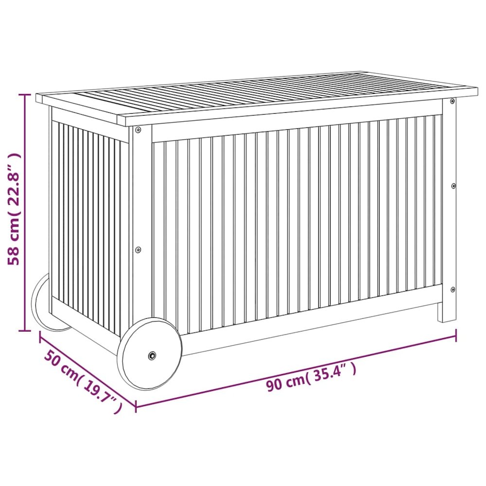 Garden Storage Box Natural wood Solid Acacia wood Medium Storage. Picture 8
