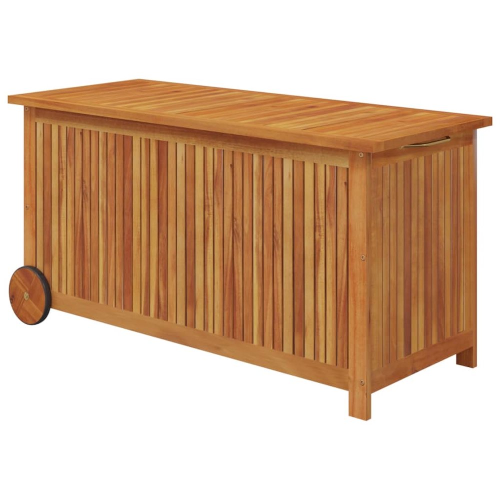 Garden Storage Box Brown Solid Acacia Wood 44.5 x 19.7 x 22.8 in. Picture 2