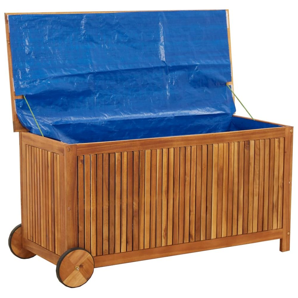 Garden Storage Box Brown Solid Acacia Wood 44.5 x 19.7 x 22.8 in. Picture 6
