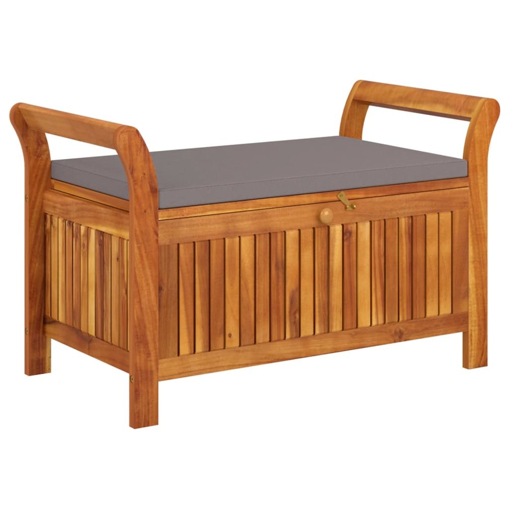 Garden Storage Bench Dark grey, Brown. Picture 2