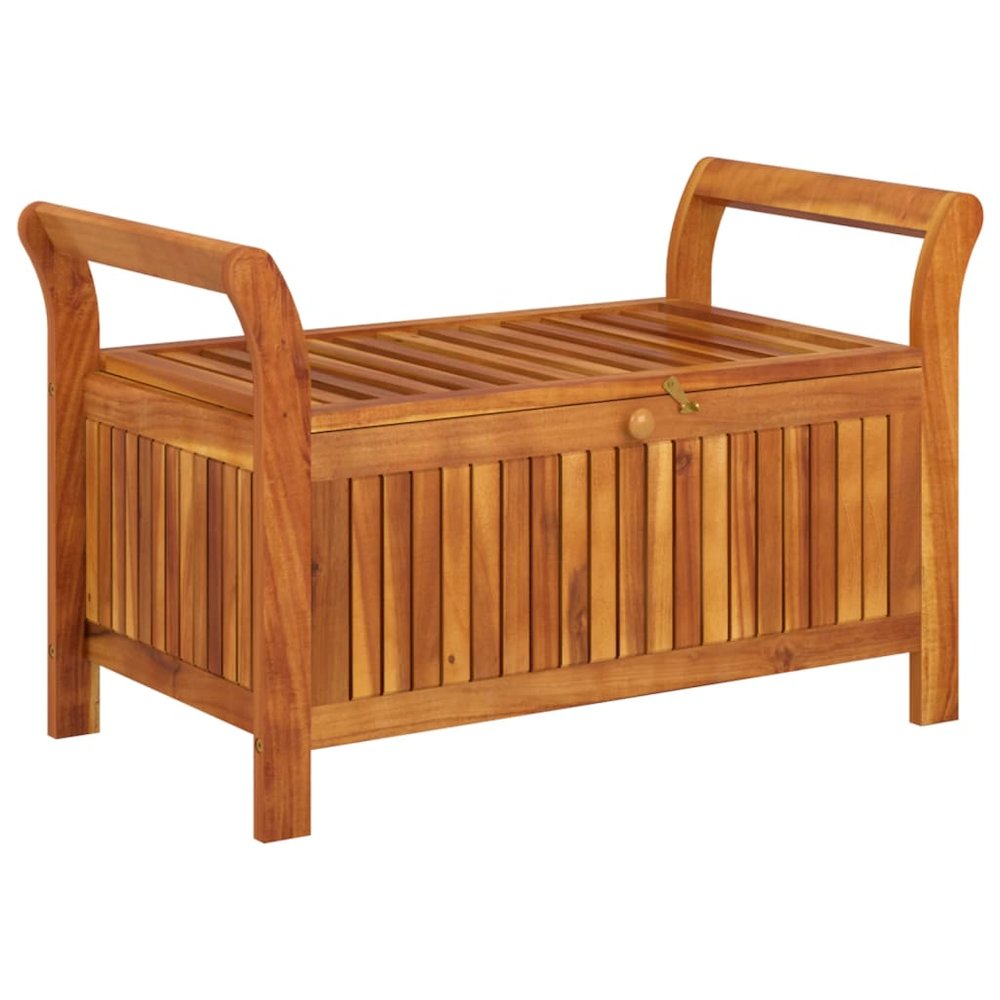 Garden Storage Bench Dark grey, Brown. Picture 3