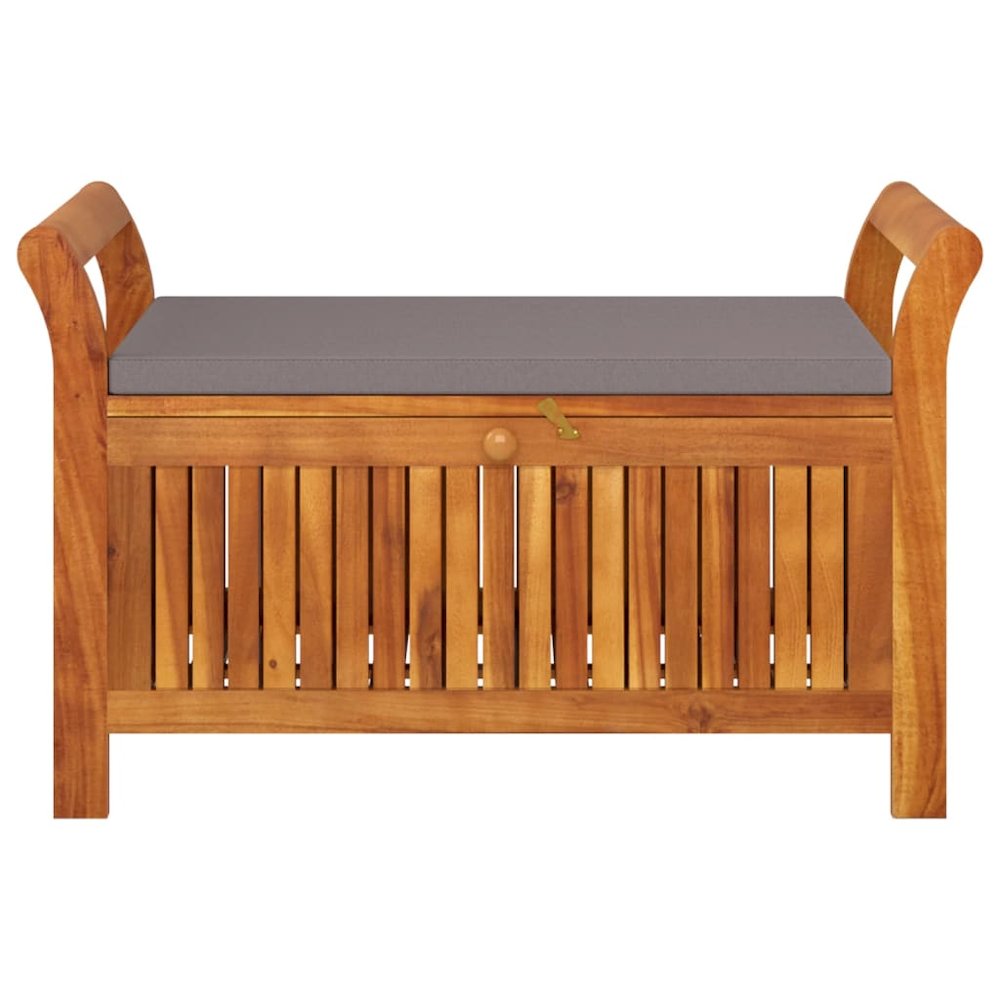 Garden Storage Bench Dark grey, Brown. Picture 5