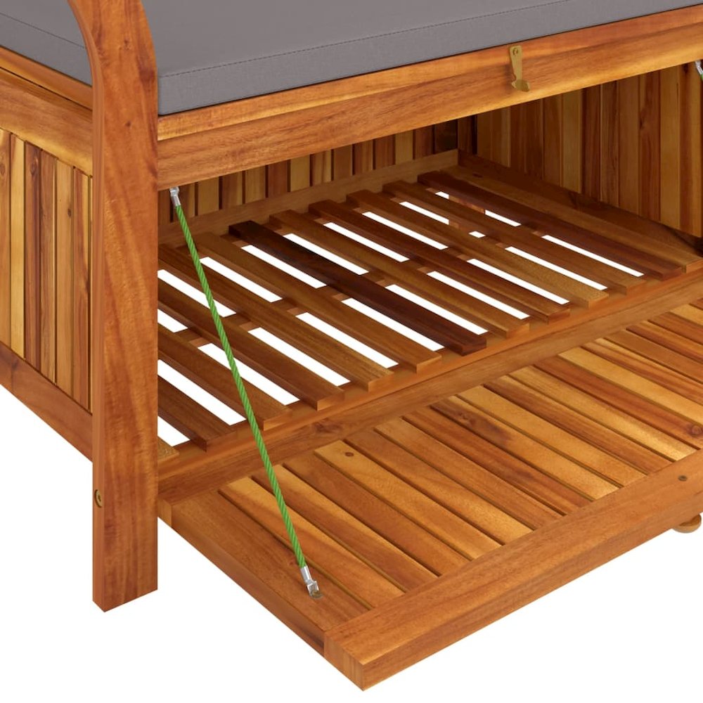 Garden Storage Bench Dark grey, Brown. Picture 7