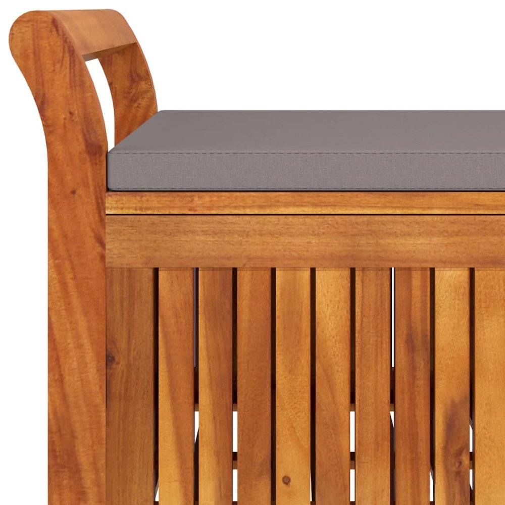 Garden Storage Bench Dark grey, Brown. Picture 8