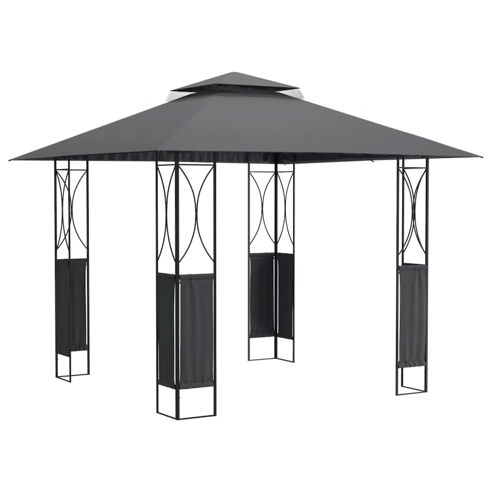 Gazebo Anthracite Steel frame with polyester fabric Large. Picture 2