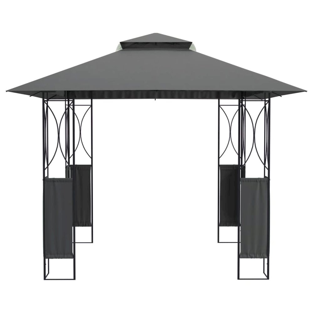 Gazebo Anthracite Steel frame with polyester fabric Large. Picture 3
