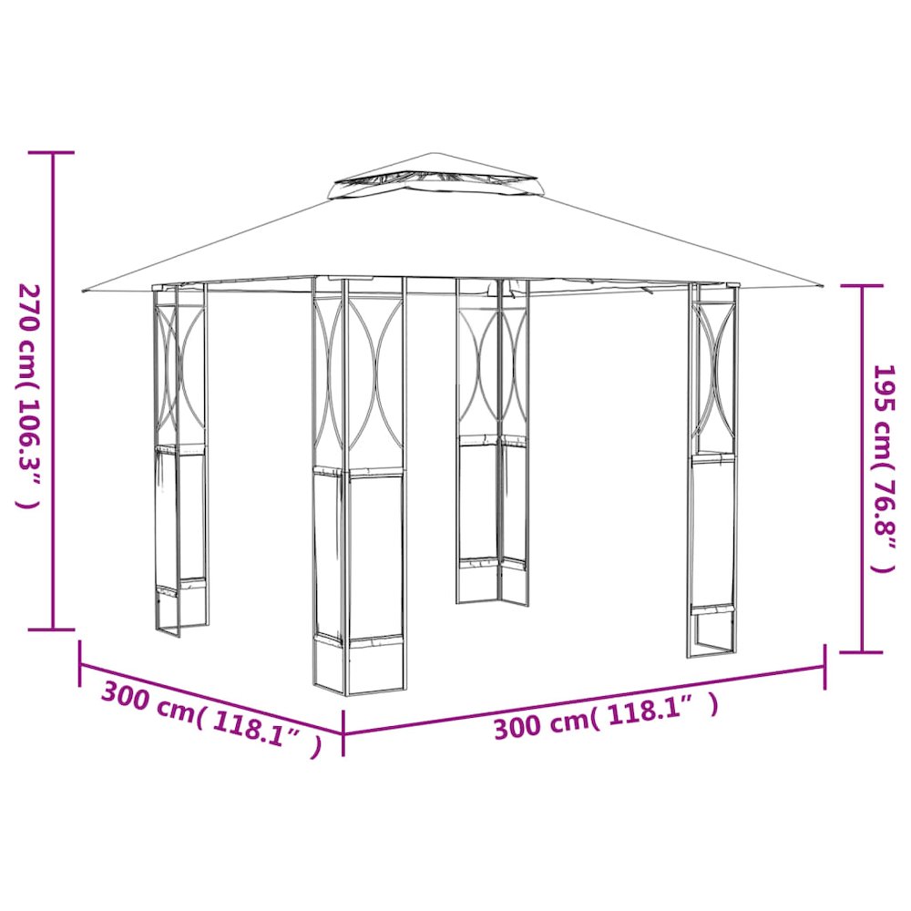 Gazebo Anthracite Steel frame with polyester fabric Large. Picture 7