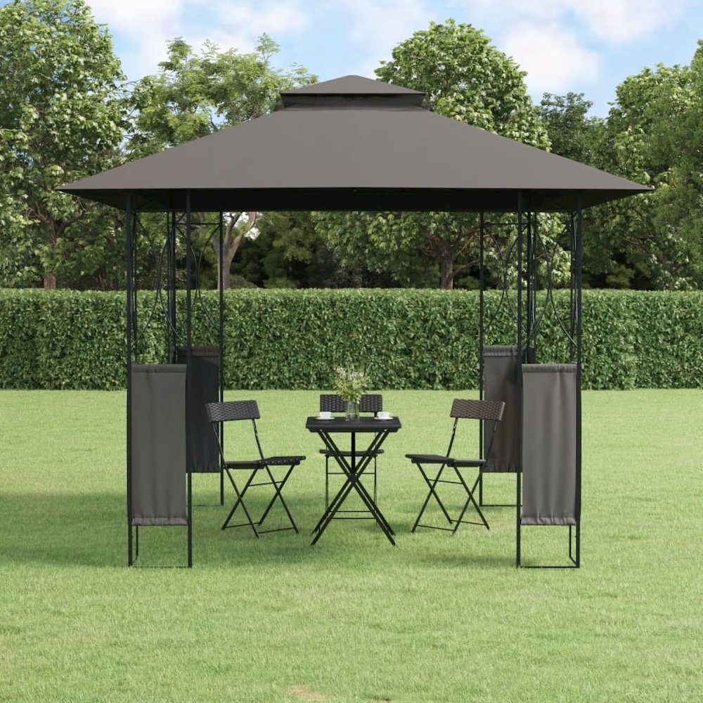 Gazebo Anthracite Steel frame with polyester fabric Large. Picture 1