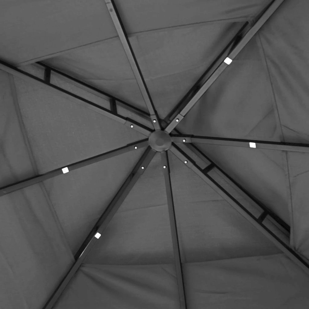 Gazebo with Sidewalls Anthracite 118.1"x118.1"x106.3" Steel. Picture 6