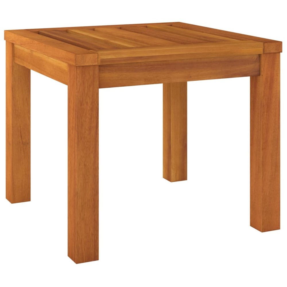 Garden Stool Set of 2 Acacia wood (Natural) and Cream. Picture 4