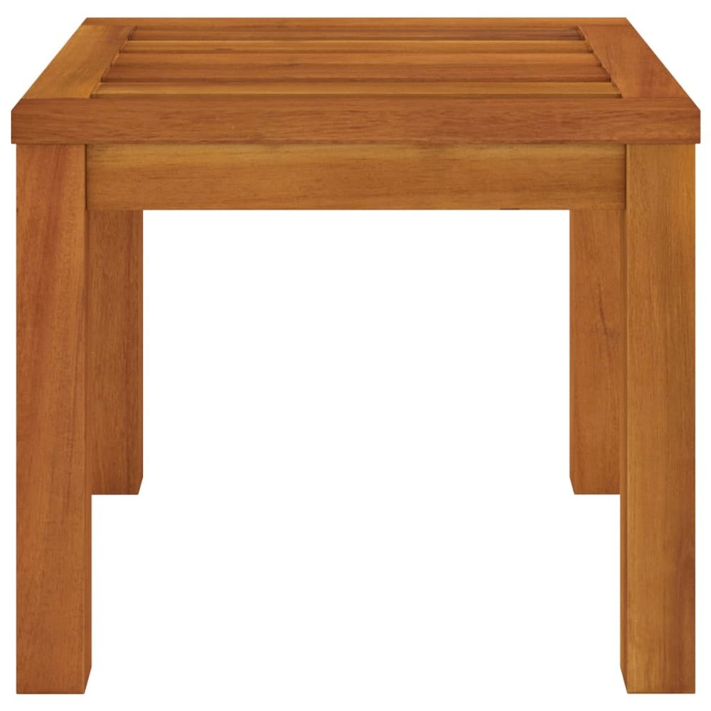 Garden Stool Set of 2 Acacia wood (Natural) and Cream. Picture 5
