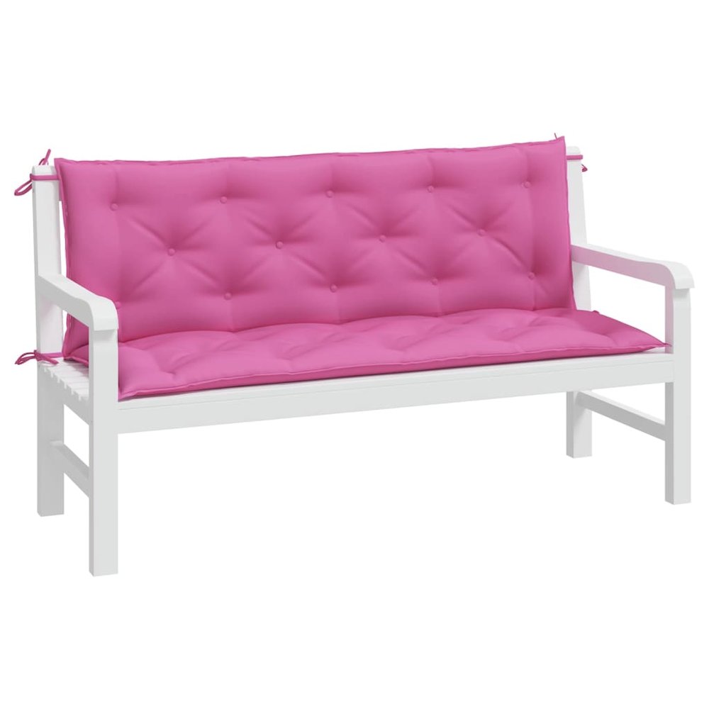 Garden Bench Cushion Set of 2 Pink. Picture 3