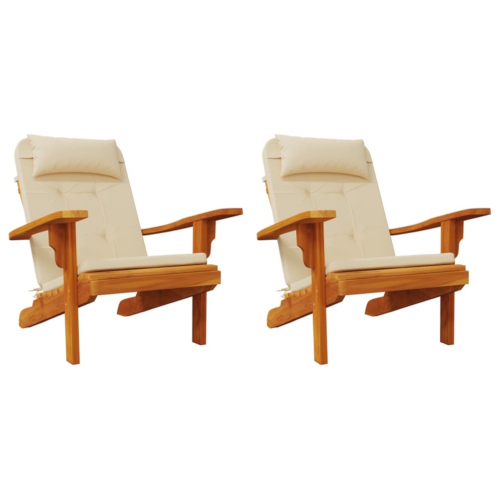 Adirondack Chair Cushion Set of 2 Beige. Picture 4
