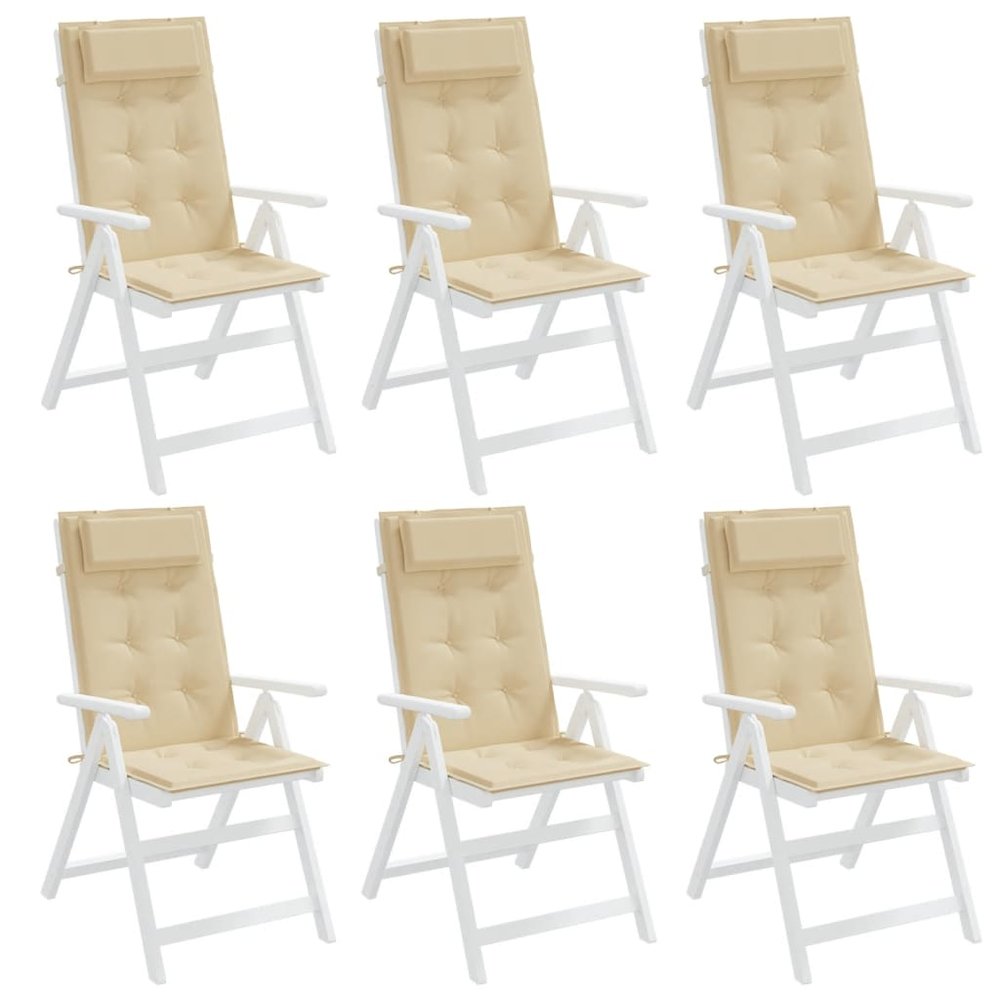 Highback Chair Cushion Set of 6 Beige. Picture 4