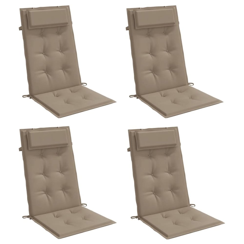 Highback Chair Cushion Set of 4 Taupe. Picture 3