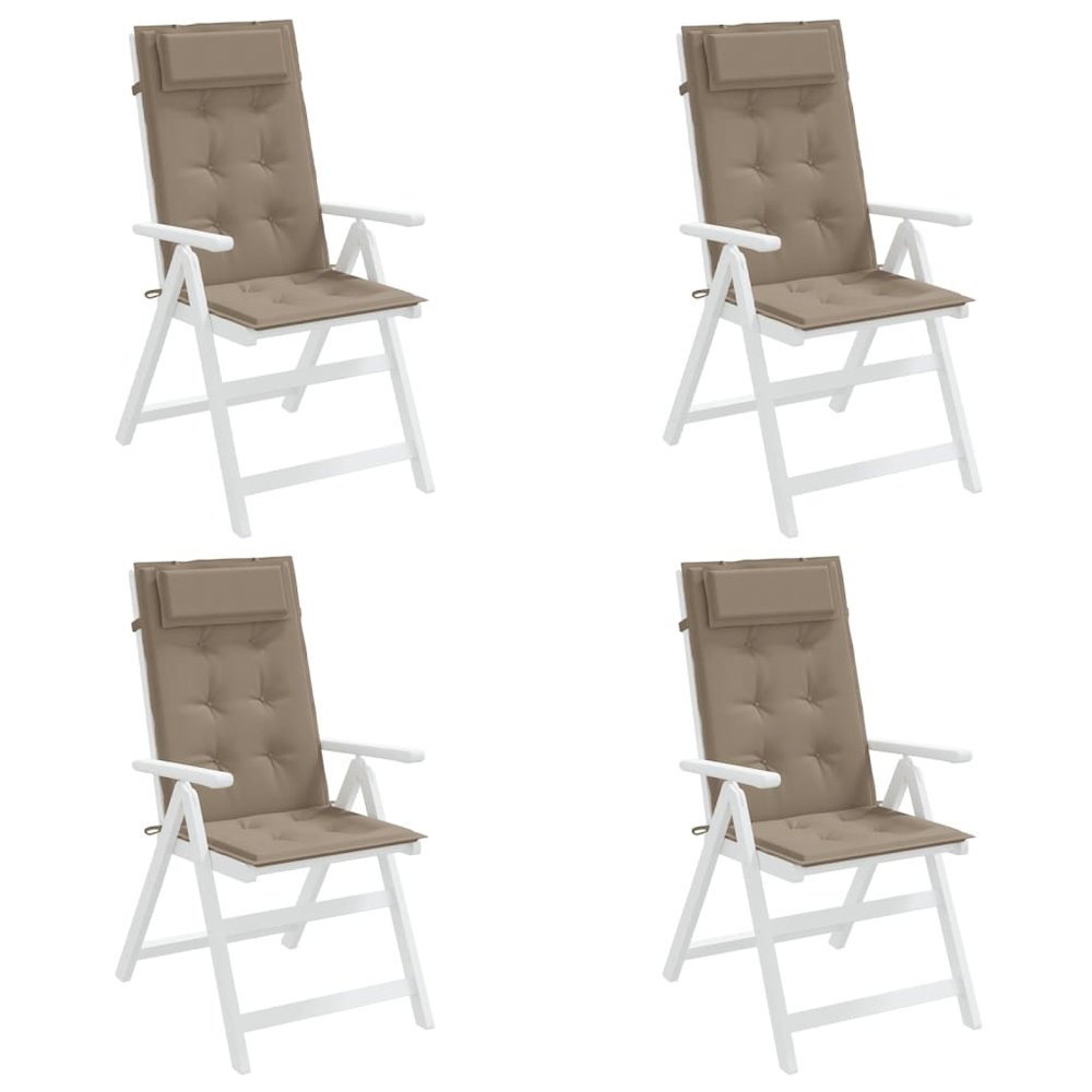 Highback Chair Cushion Set of 4 Taupe. Picture 4