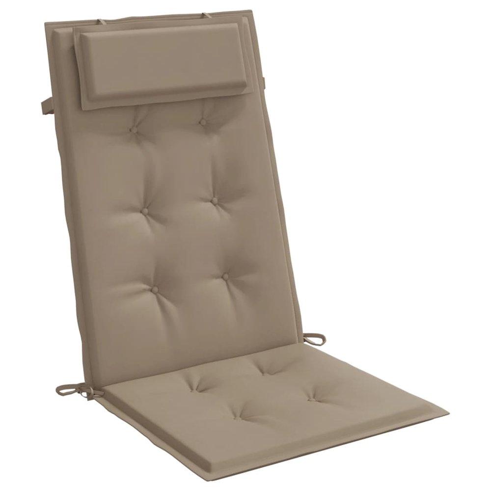 Highback Chair Cushion Set of 4 Taupe. Picture 5