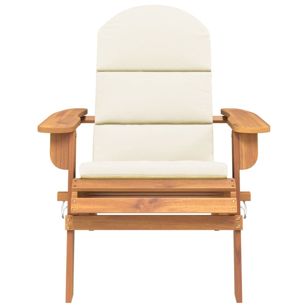 Garden Chair Cream white, Natural wood. Picture 3
