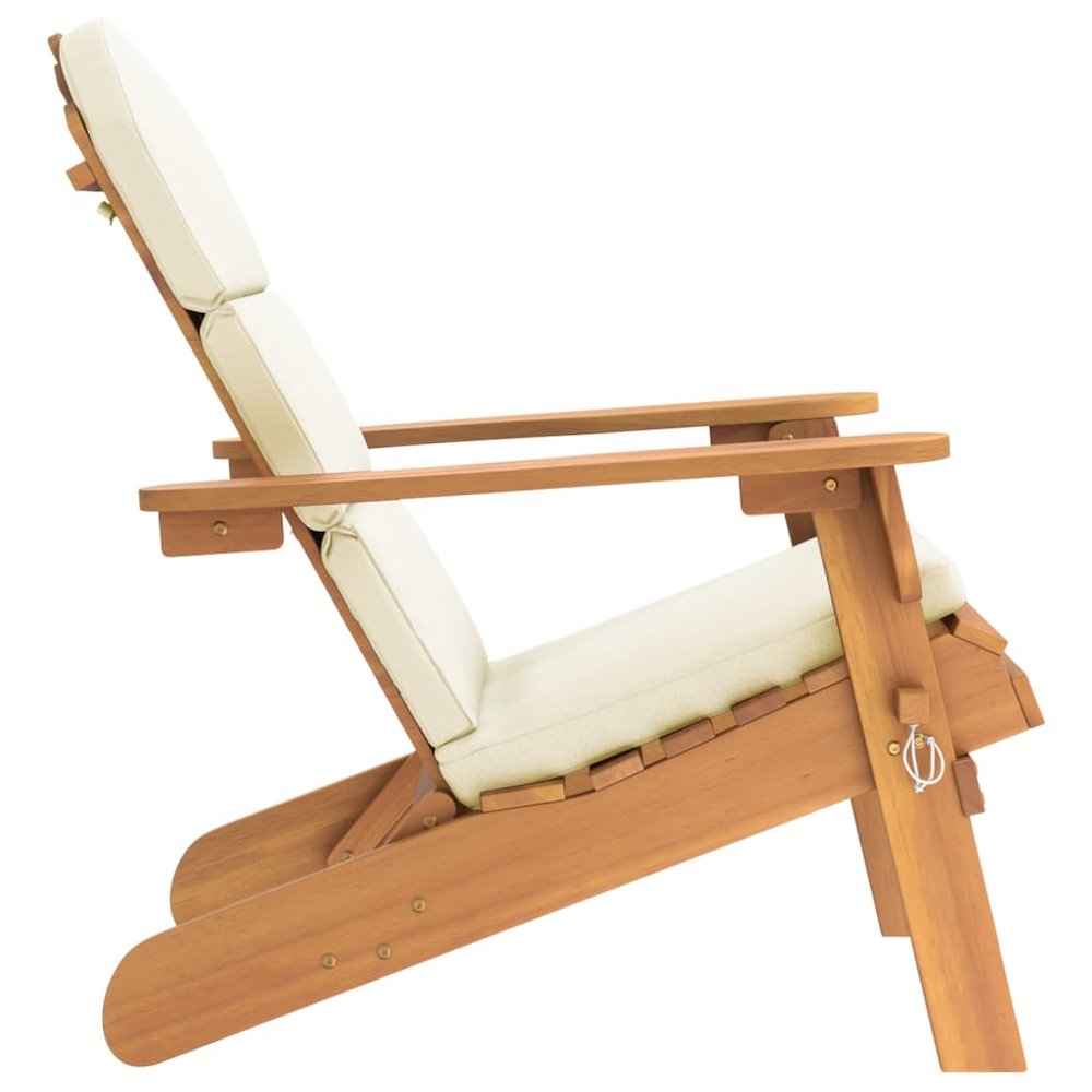 Garden Chair Cream white, Natural wood. Picture 4