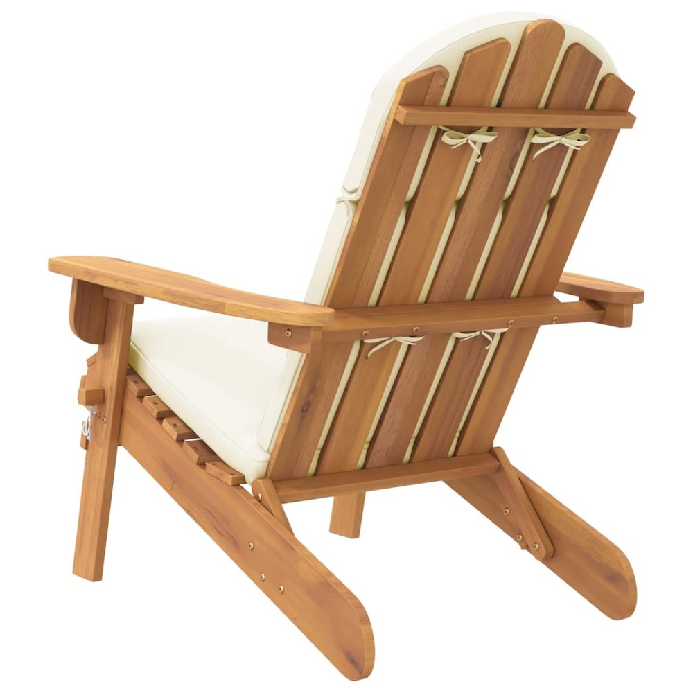 Garden Chair Cream white, Natural wood. Picture 5