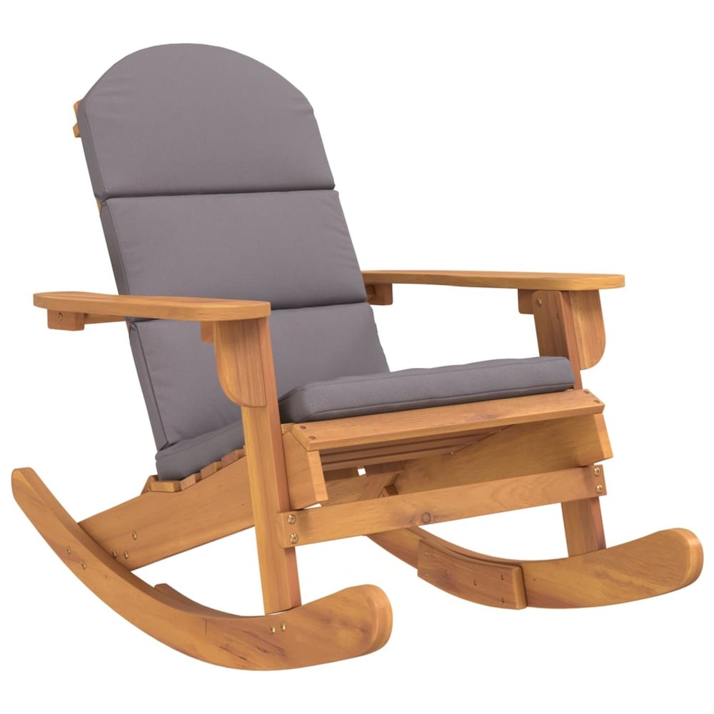 Rocking Chair Dark grey and Natural wood. Picture 2