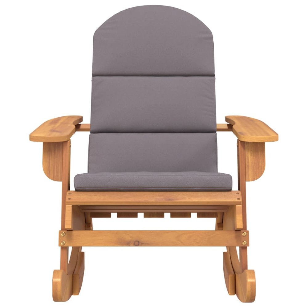 Rocking Chair Dark grey and Natural wood. Picture 3